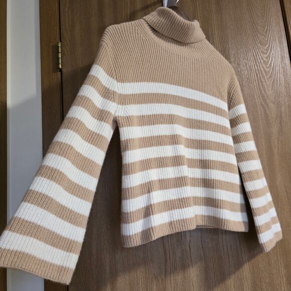 J. Crew Wool And Recycled Cashmere Relaxed Striped Turtleneck Sweater - Picture 4 of 11